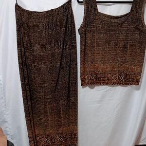 RAFAEL Brown Skirt Set